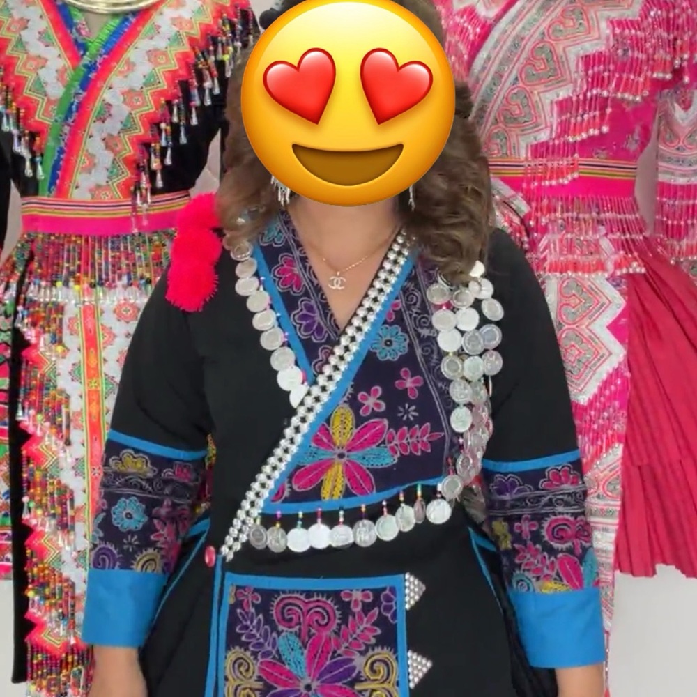 Colorful Embroidered Dress with Silver Accents